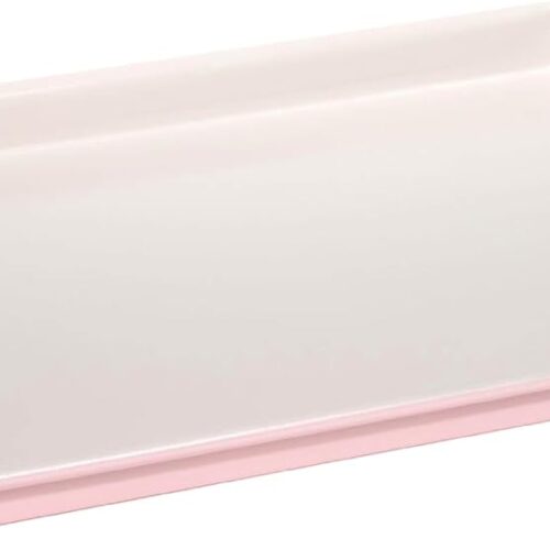 Nonstick Carbon Steel Bakeware Collection, 15-Inch x 10-Inch Cookie Baking Sheet, Dishwasher Safe, Made without  and , Pink Cream Two-Tone